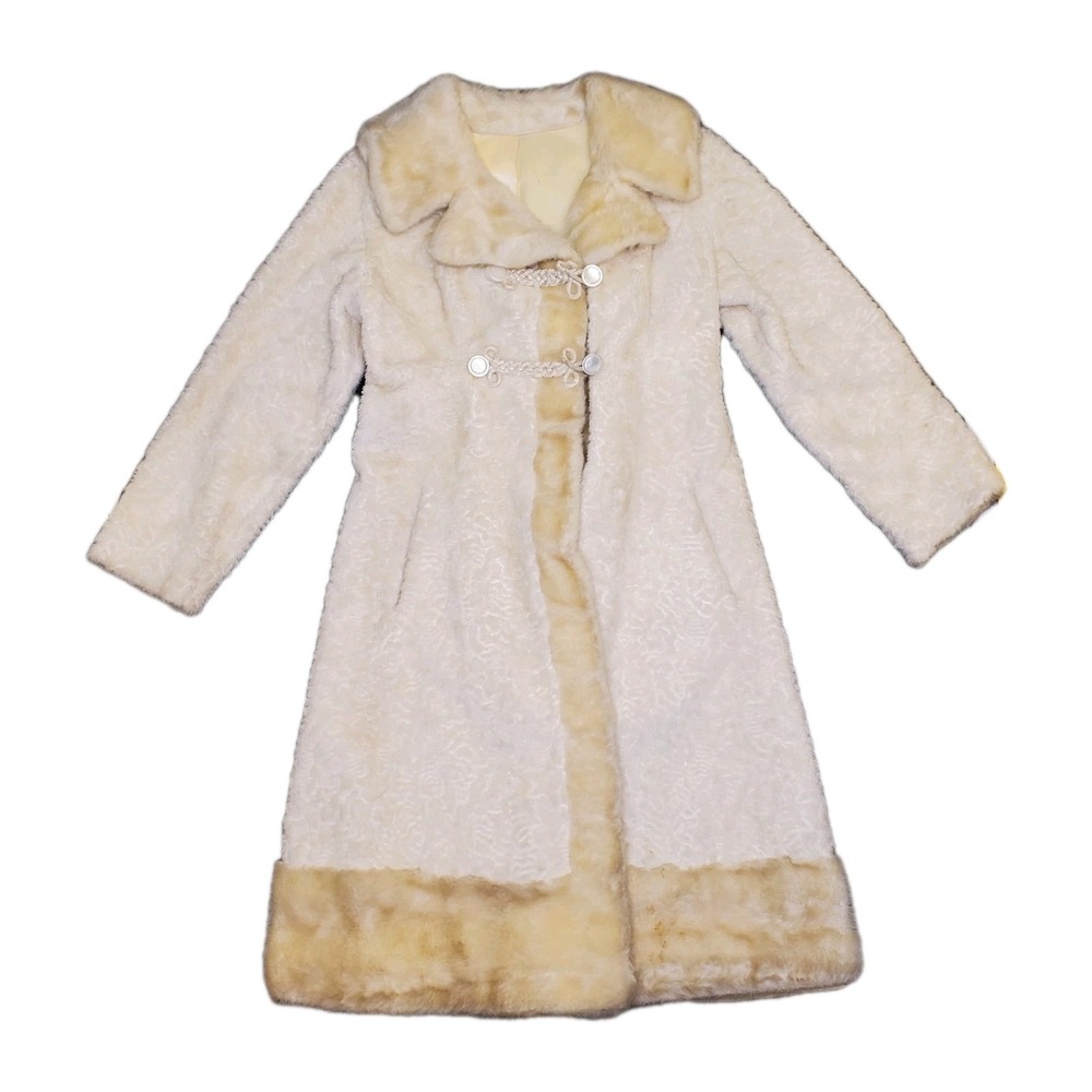 Vintage Esprit by North Bay White Faux Fur Coat Size Small
